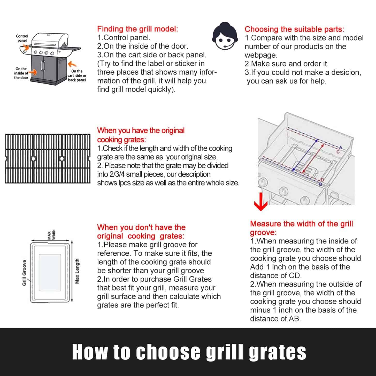 Rejillas para Parrilla GGC 16 7/8" de Reemplazo para - Imagen 7