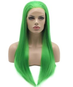 Pelucas Sintéticas Frontales de Encaje Lushy Rectas Largas