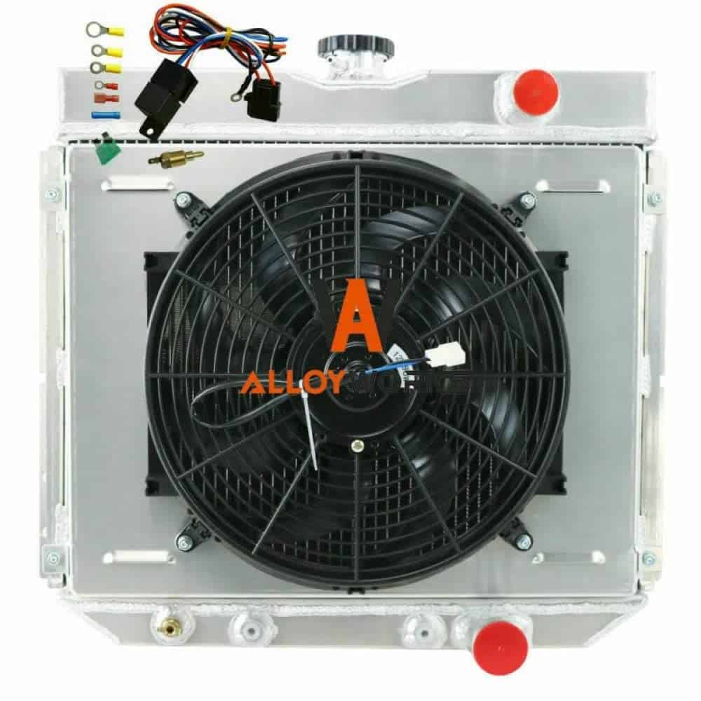 ALLOYWORKS Radiador de Aluminio de 3 Filas + Ventilador