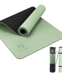 Tapete de Yoga Antideslizante, Ecológico -Verde Matcha/Negro