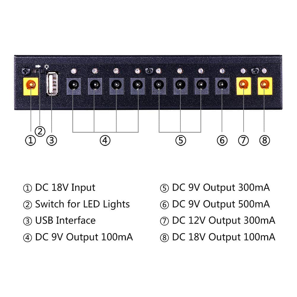 Fuente de Alimentación para Pedales GOKKO con 10 Salidas - Imagen 4