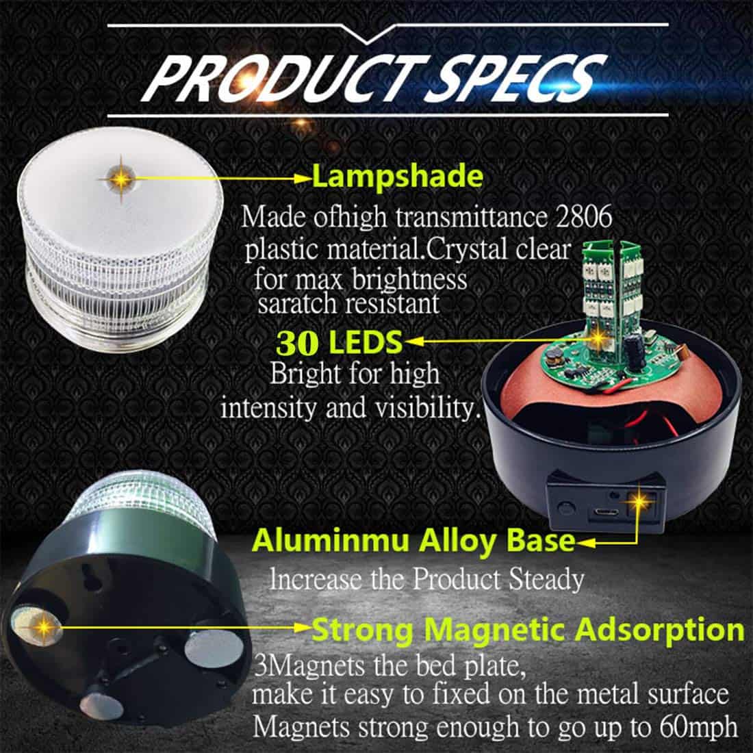 TOPKU Luz Estroboscópica LED de Batería, Luz de Advertencia - Imagen 5