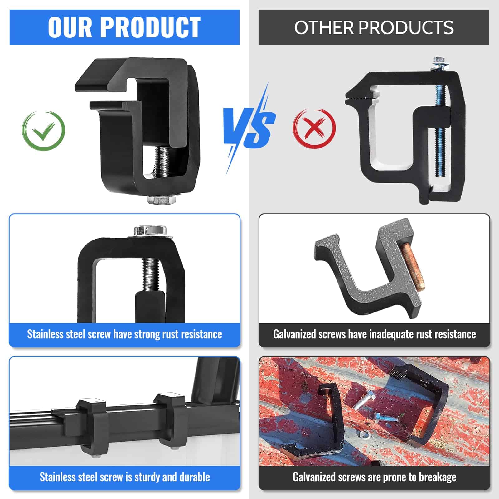 AA-Rack P-AC(4)-09 Set de 4 Abrazaderas de Aluminio para - Imagen 5