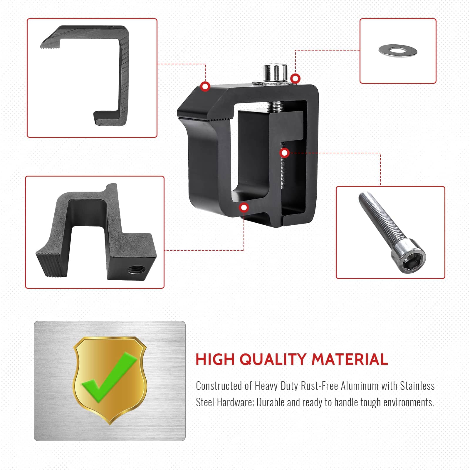 AA-Rack P-AC(4)-09 Set de 4 Abrazaderas de Aluminio para - Imagen 4