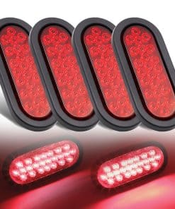 Luces marcadoras laterales ovaladas de 6 pulgadas rojas con