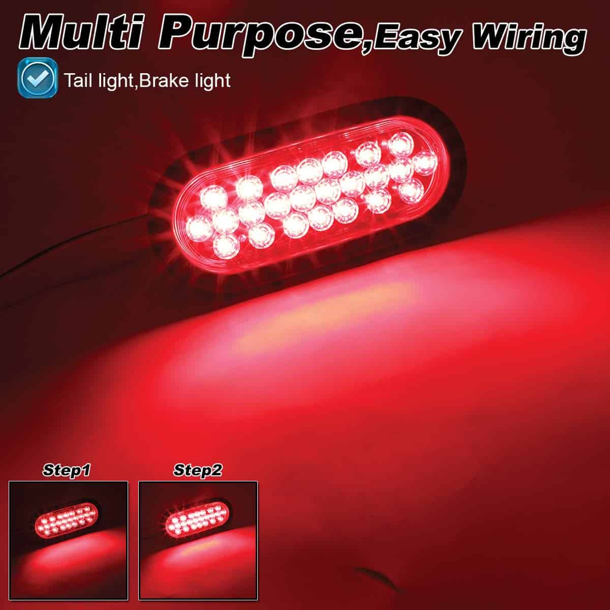 Ledvillage 6 Pulgadas Lente Clara Luz Roja 24 LED Oval - Imagen 5