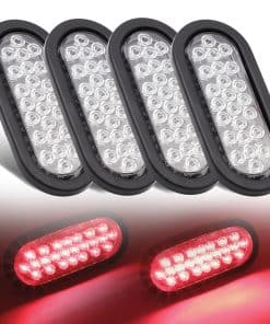 Ledvillage 6 Pulgadas Lente Clara Luz Roja 24 LED Oval