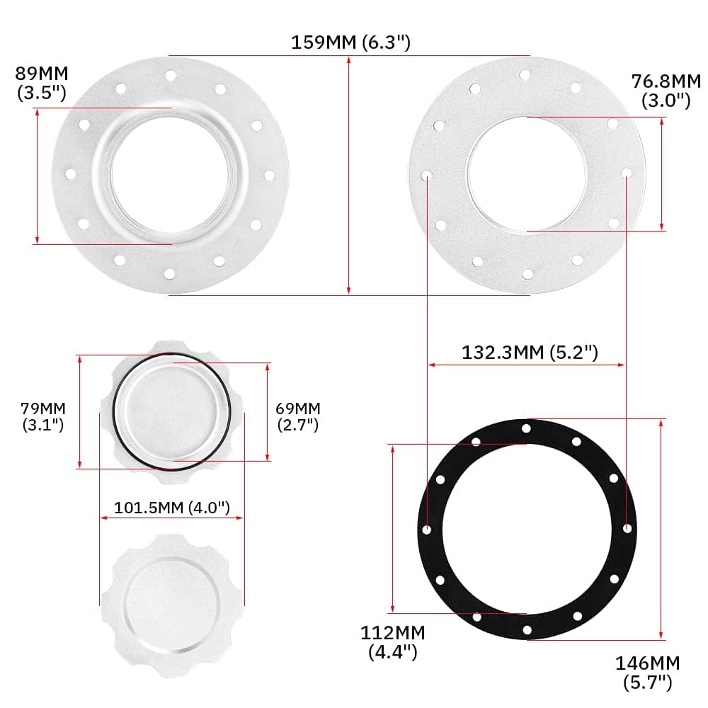 PQY Tapa de combustible fácil de llenar de aluminio billet - Imagen 5