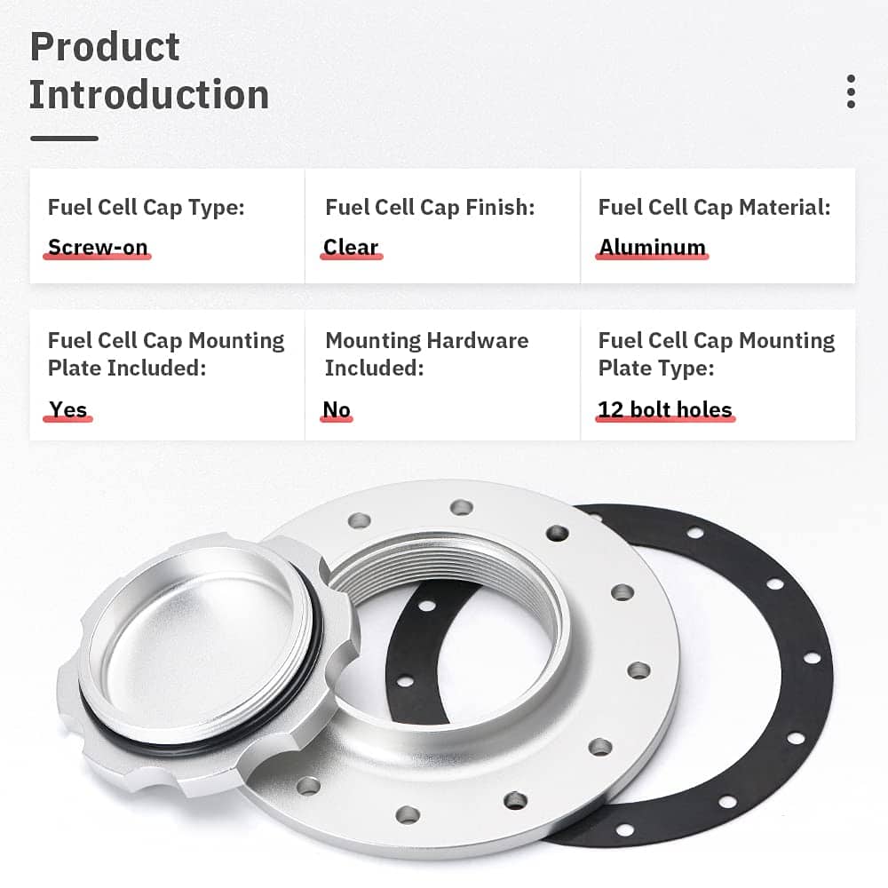 PQY Tapa de combustible fácil de llenar de aluminio billet - Imagen 4