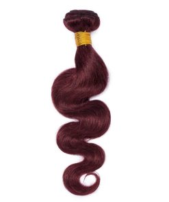 Cabello Humano Rojo Vino Onda de Cuerpo de 20 Pulgadas, Un