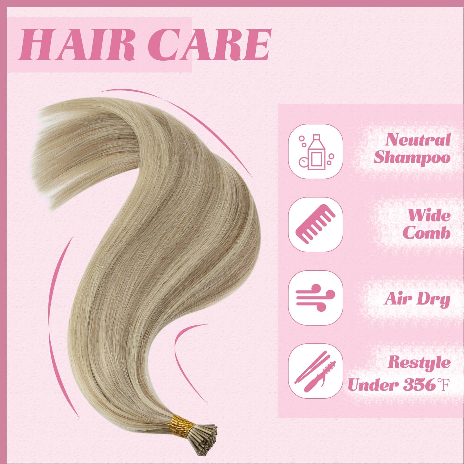 YoungSee Extensiones de Cabello Humano Itip Rubias - Imagen 7