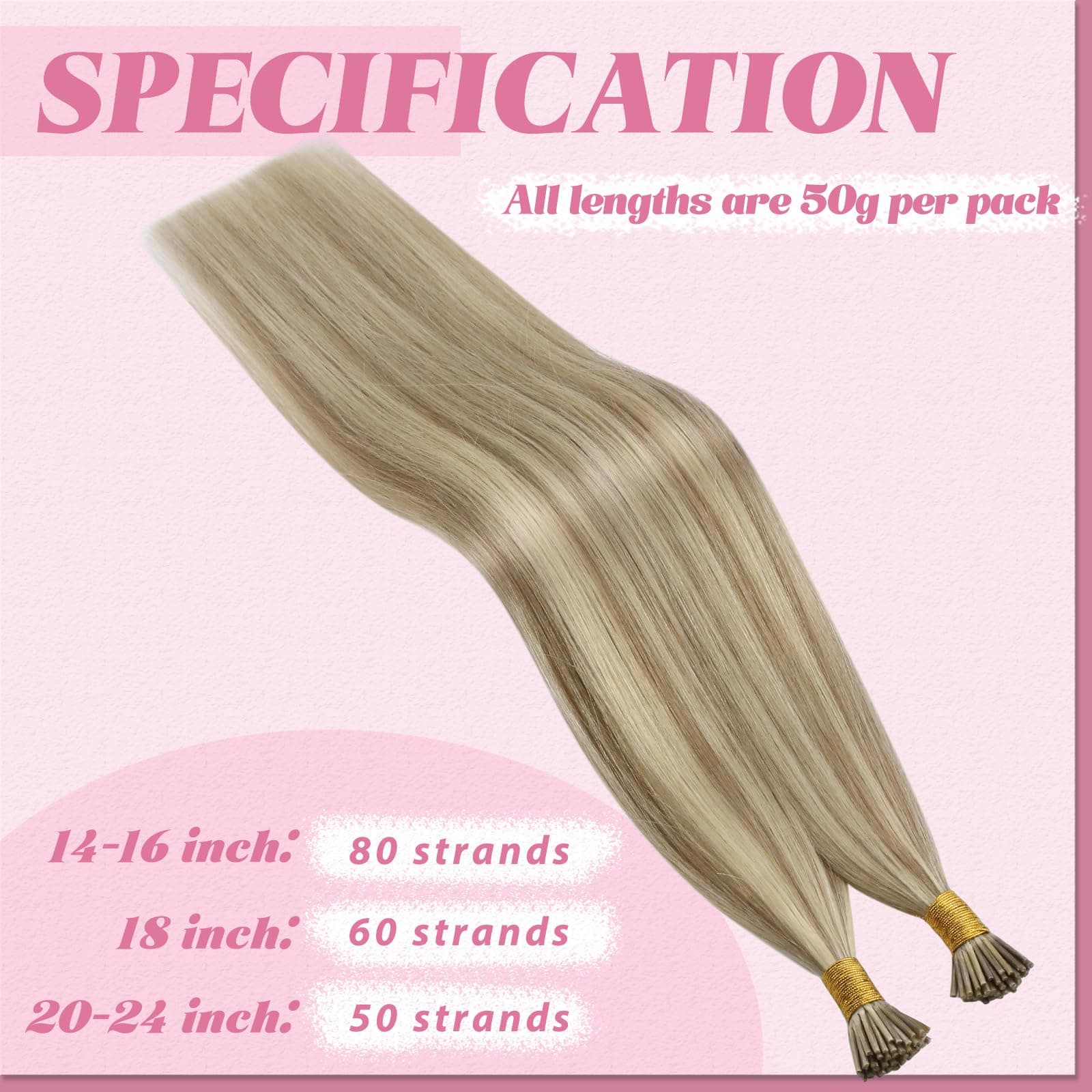 YoungSee Extensiones de Cabello Humano Itip Rubias - Imagen 6