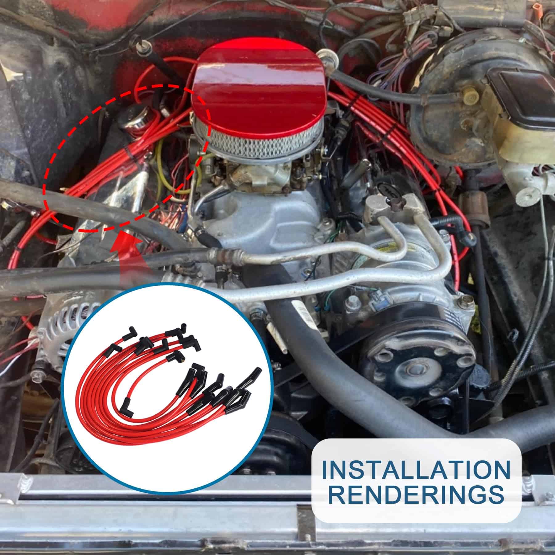 JDMSPEED Nuevo Juego de Cables de Bujías de Carreras Rojos - Imagen 6