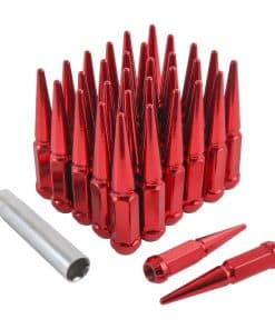 JDMSPEED Nuevo Juego de 32 Tuercas de Perno de Espiga Rojas