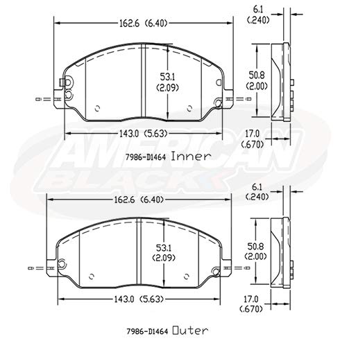 American Black D-1464 PREMIUM Pastillas de Freno de - Imagen 8