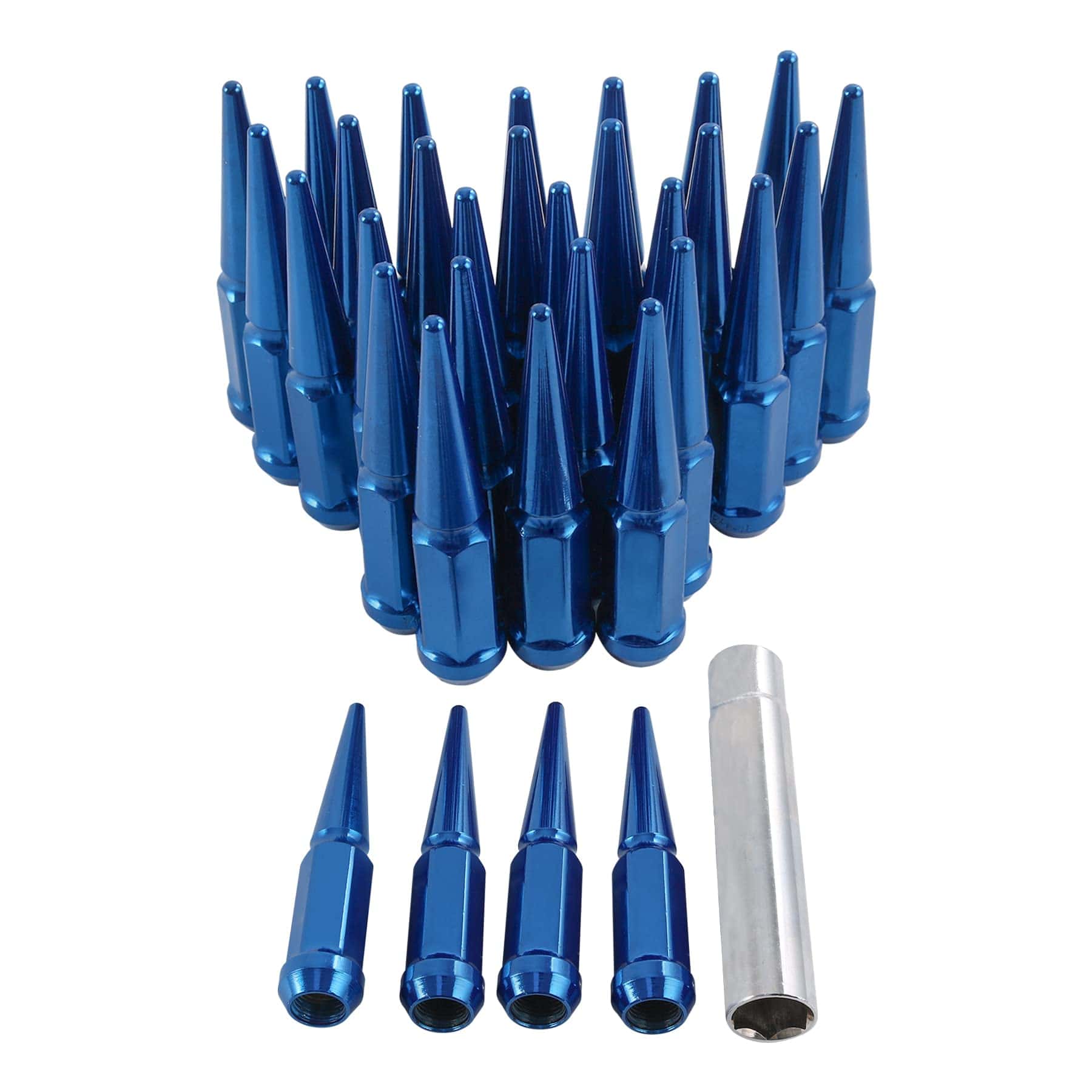 Pernos de rueda Spike 9/16-18 32 uds Azul Asiento Cónico - Imagen 8