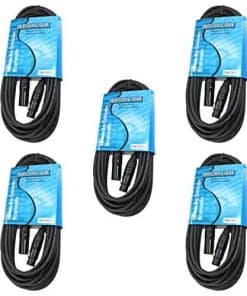 Paquete de 5 Cables XLR Macho a Hembra MCSPROAUDIO con