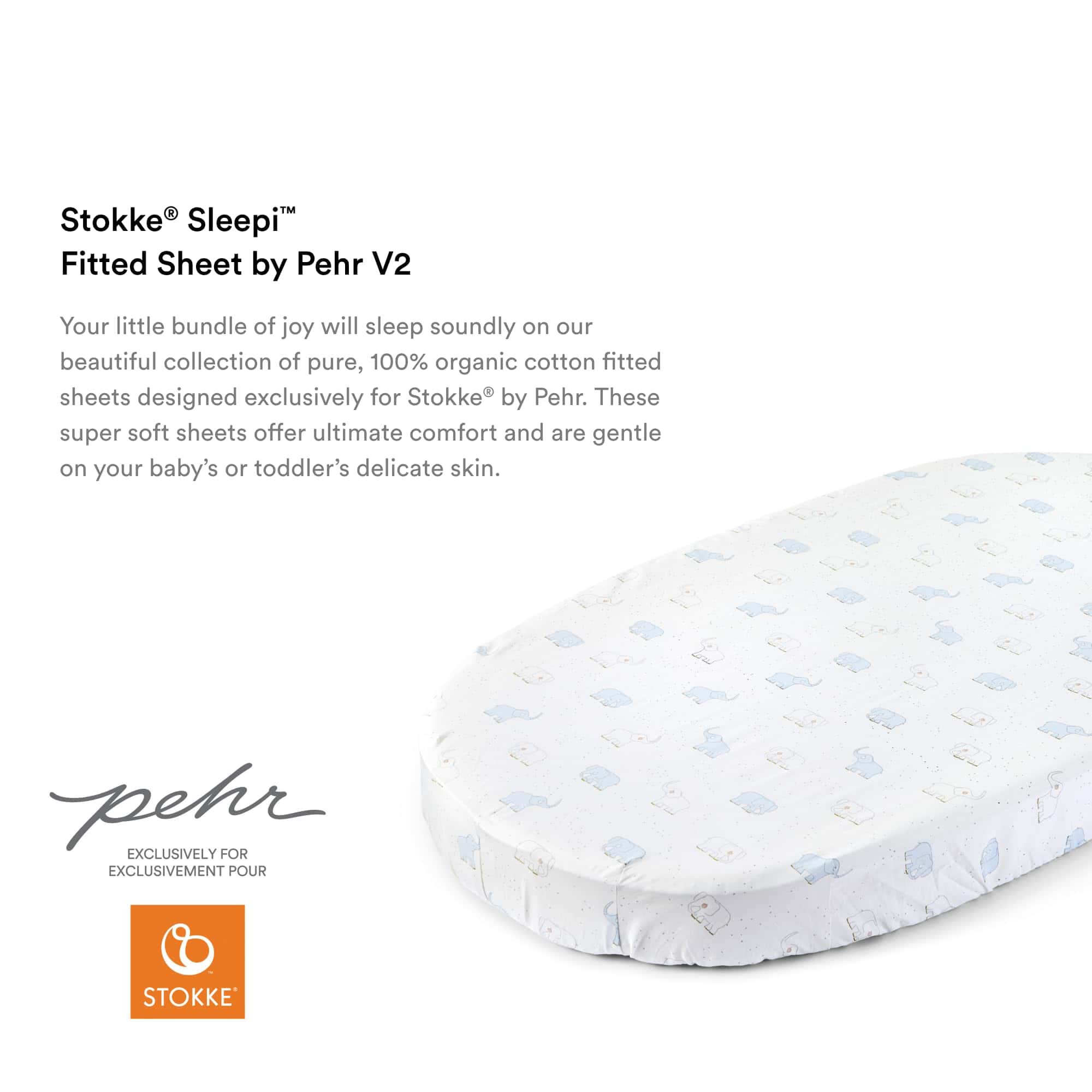 Sábana ajustable Stokke Sleepi by Pehr V2, Elefante - No - Imagen 4