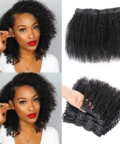 Extensiones de Cabello Rizado Kinky Curly de 12 Pulgadas