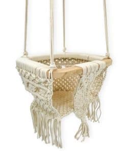 Finn + Emma - Columpio de Macramé Hecho a Mano con Barra de