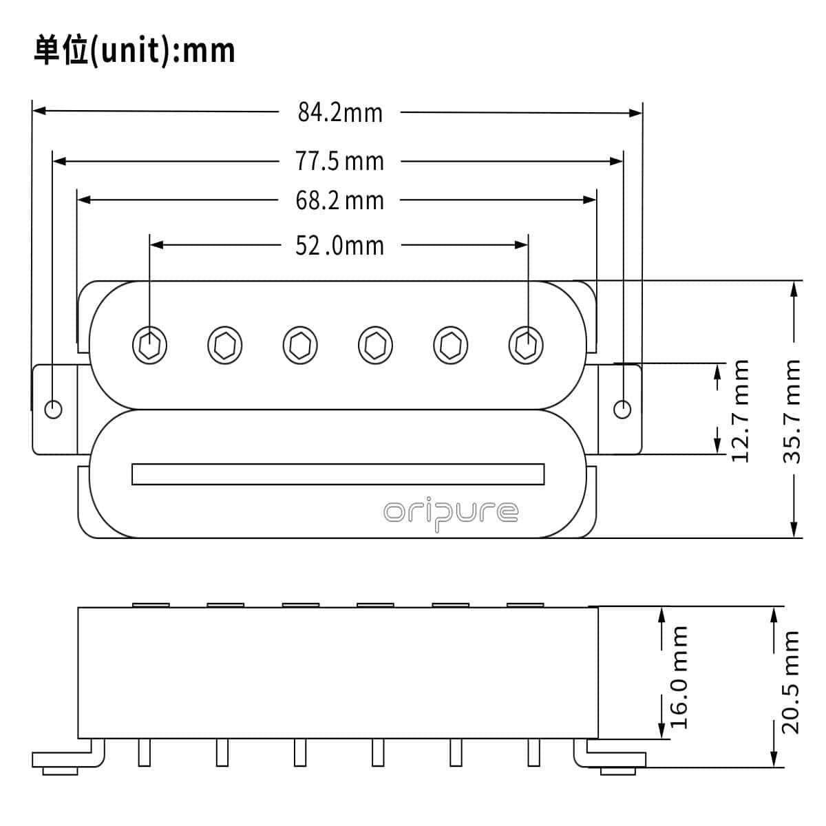 Pastillas Humbucker de Puente Oripure Alnico 5 para - Imagen 5