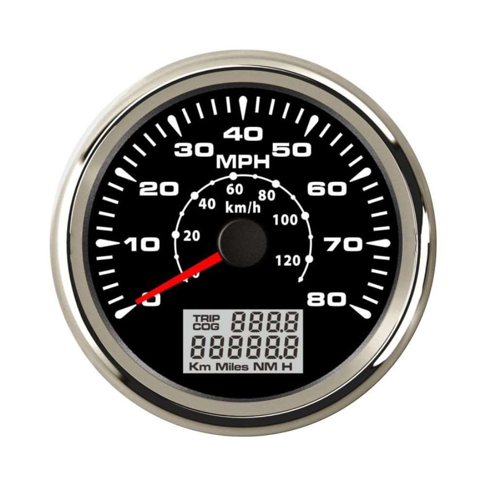 ELING Medidor de Velocidad Odometer GPS de 80 MPH con