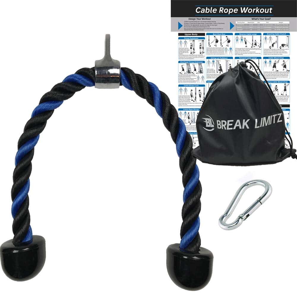 Set de polea para tríceps Break Limitz en azul | Cuerda de