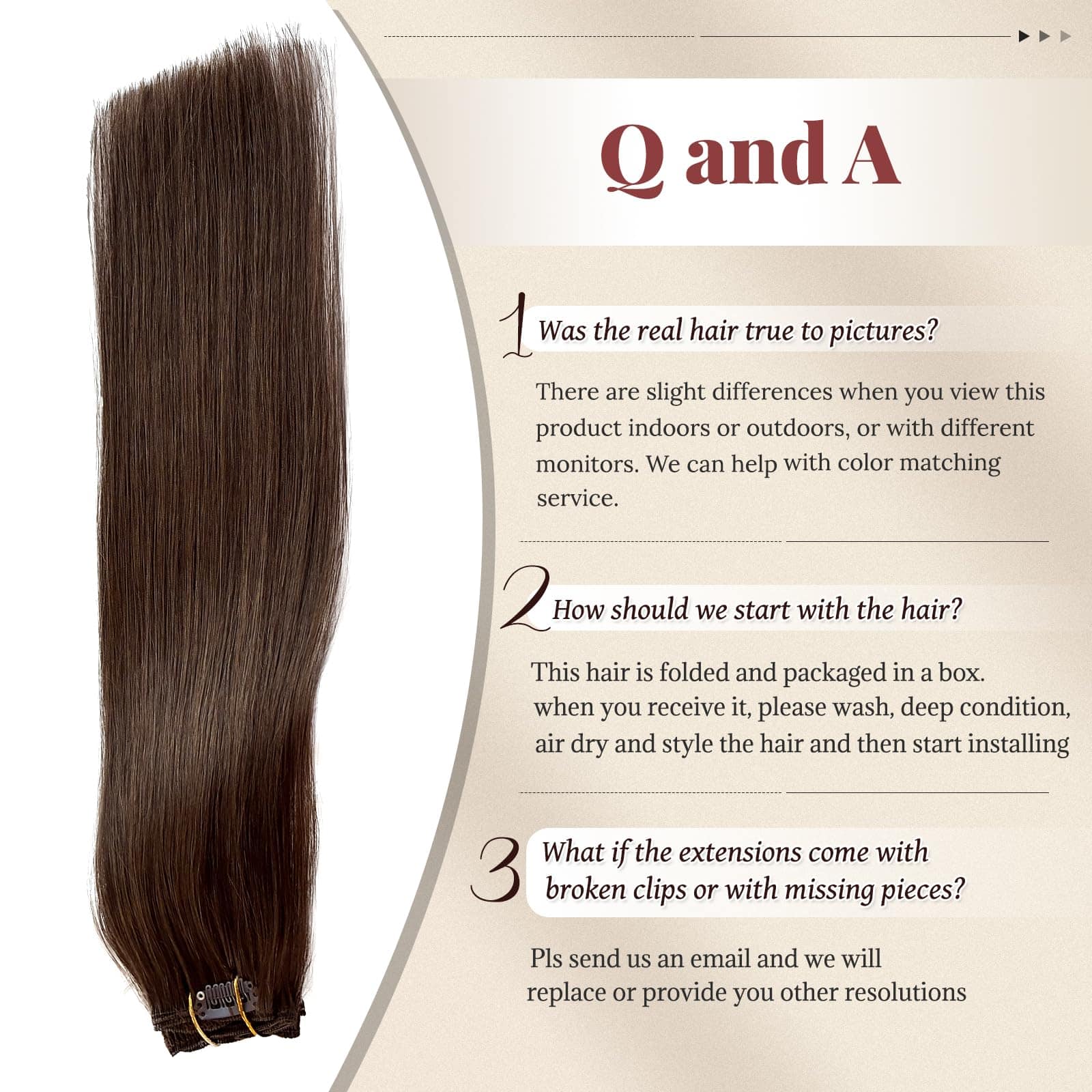 Extensiones de Cabello de Pelo Humano Clip ins #4 Marrón - Imagen 6