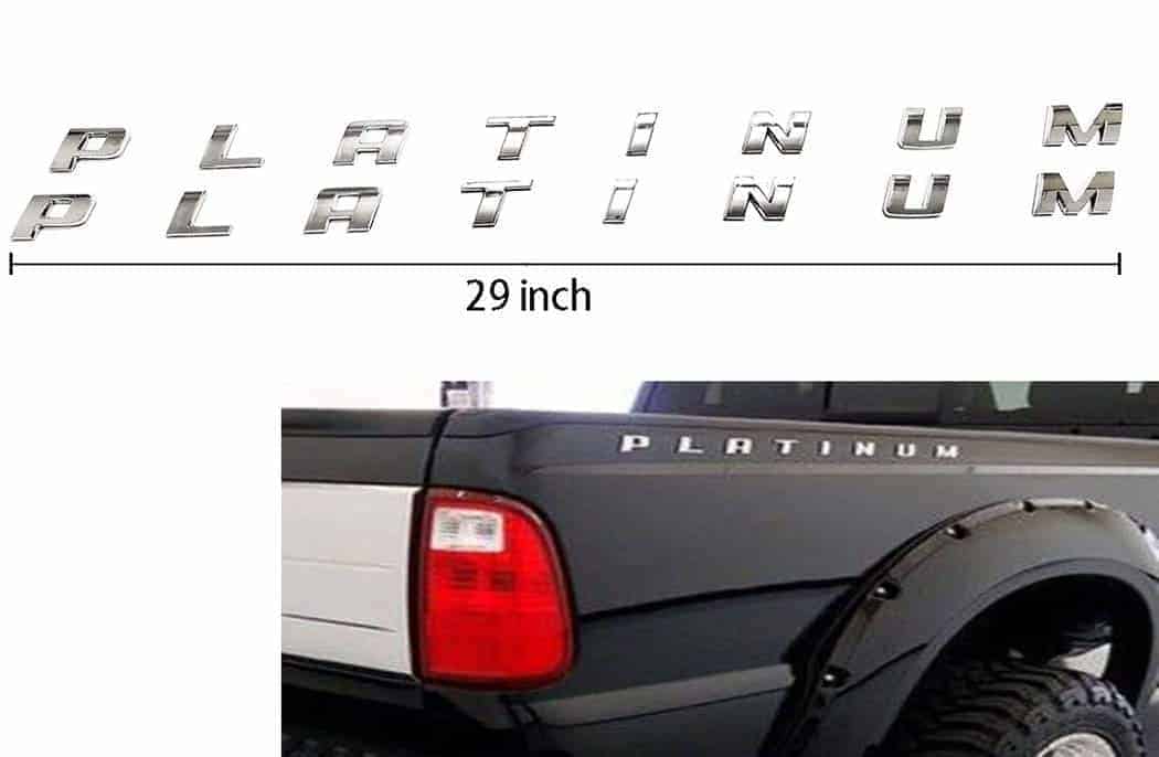 2 Pcs Emblemas Laterales Plateados Cromados Platinados 3D