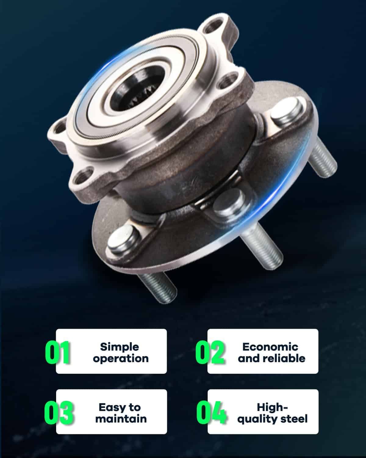 SCITOO 512382 Conjunto de Buje y Cojinete de Rueda para - Imagen 7