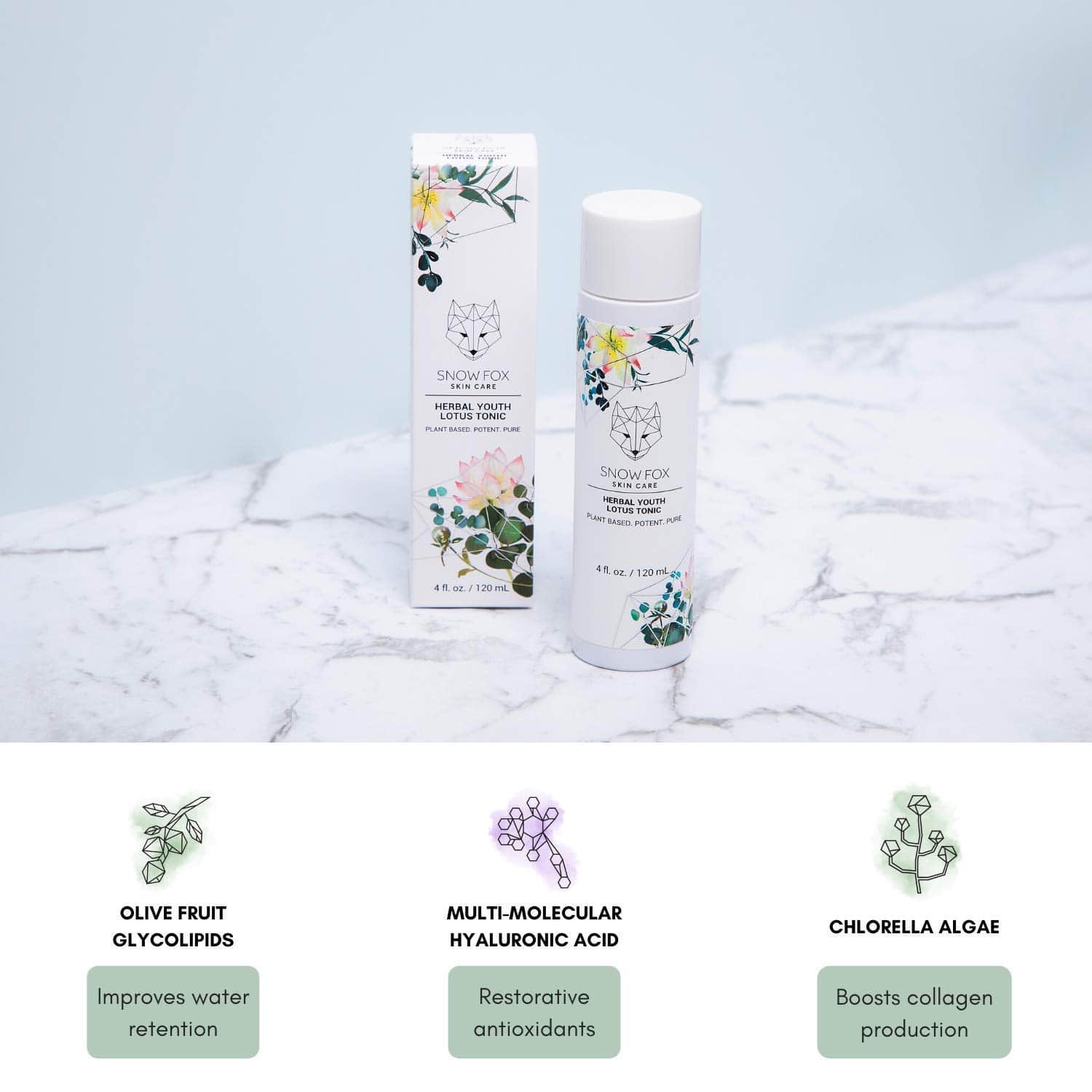 Tónico de Loto Herbal Juvenil Snow Fox Skincare para - Imagen 4
