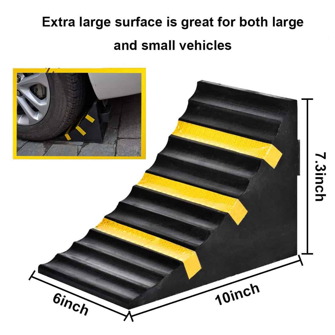 RELIANCER 2 Pack Wheel Chocks Heavy Duty Extra Large - Imagen 3