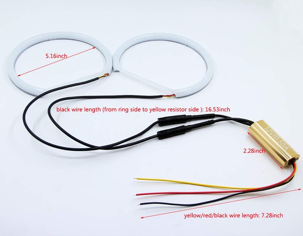 Anillos de halo de colores duales blanco/ámbar para BMW E36 - Imagen 6