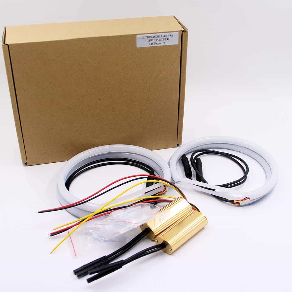 Anillos de halo de colores duales blanco/ámbar para BMW E36 - Imagen 5