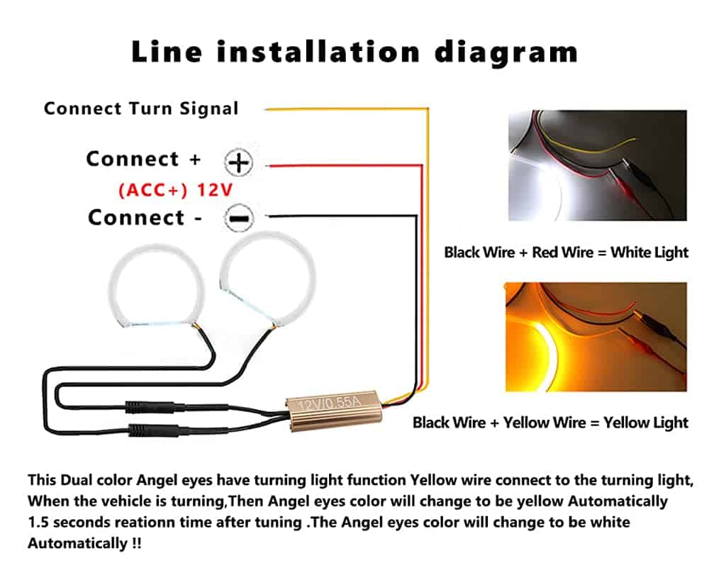 Anillos de halo de colores duales blanco/ámbar para BMW E36 - Imagen 7