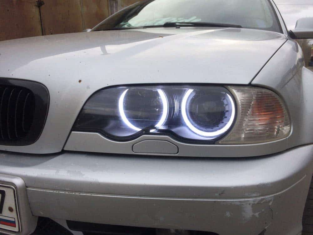 Anillos de halo de colores duales blanco/ámbar para BMW E36 - Imagen 9