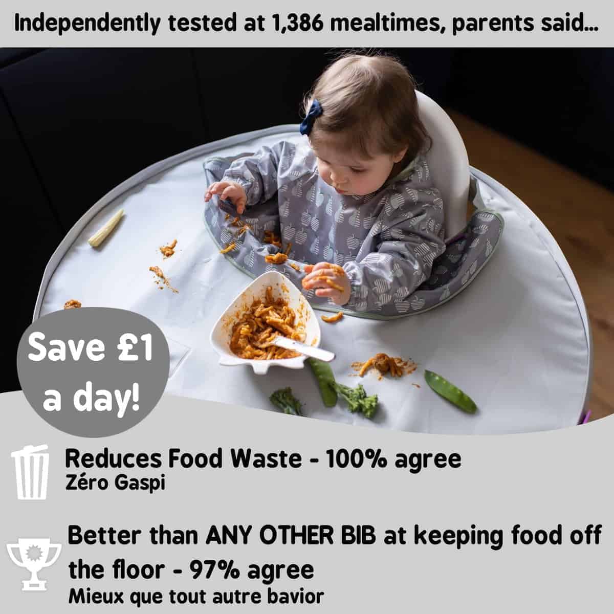 Kit de Babero y Bandeja Tidy Tot - Babero a Prueba de - Imagen 8