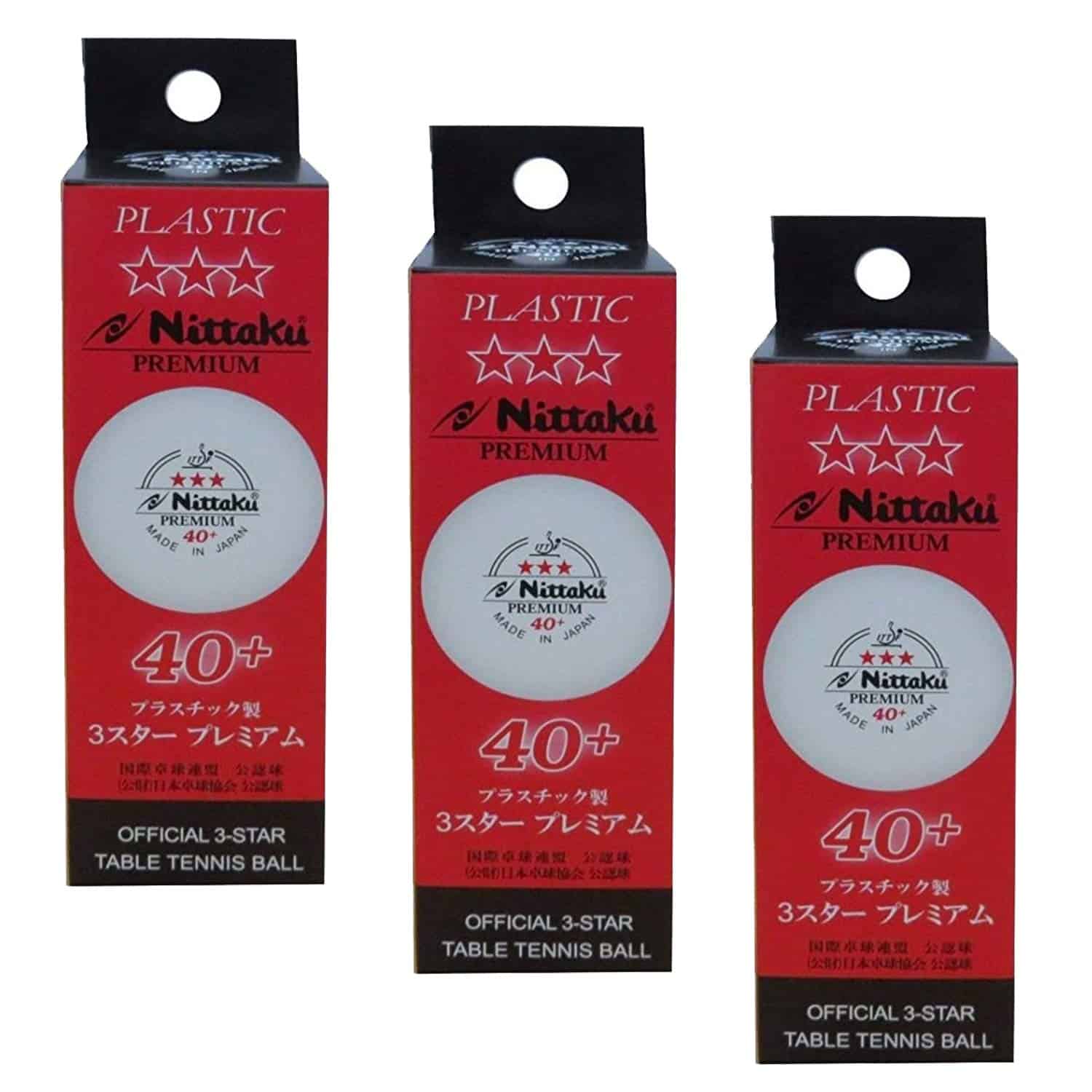 Pelotas de Tenis de Mesa NITTAKU 3 Estrellas Premium 40+ (9