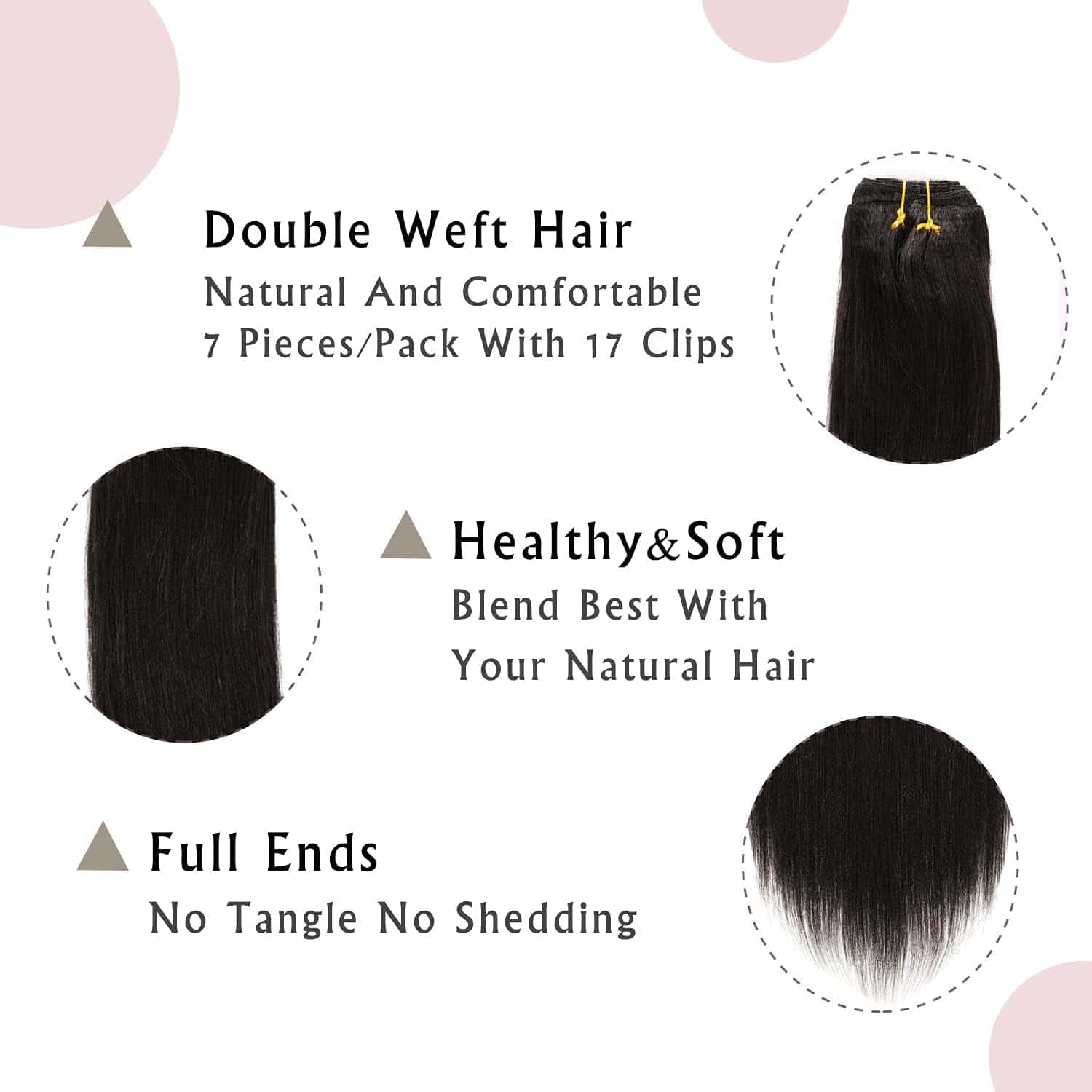 Extensiones de Cabello Clip Yaki de Anrosa de Cabello - Imagen 4