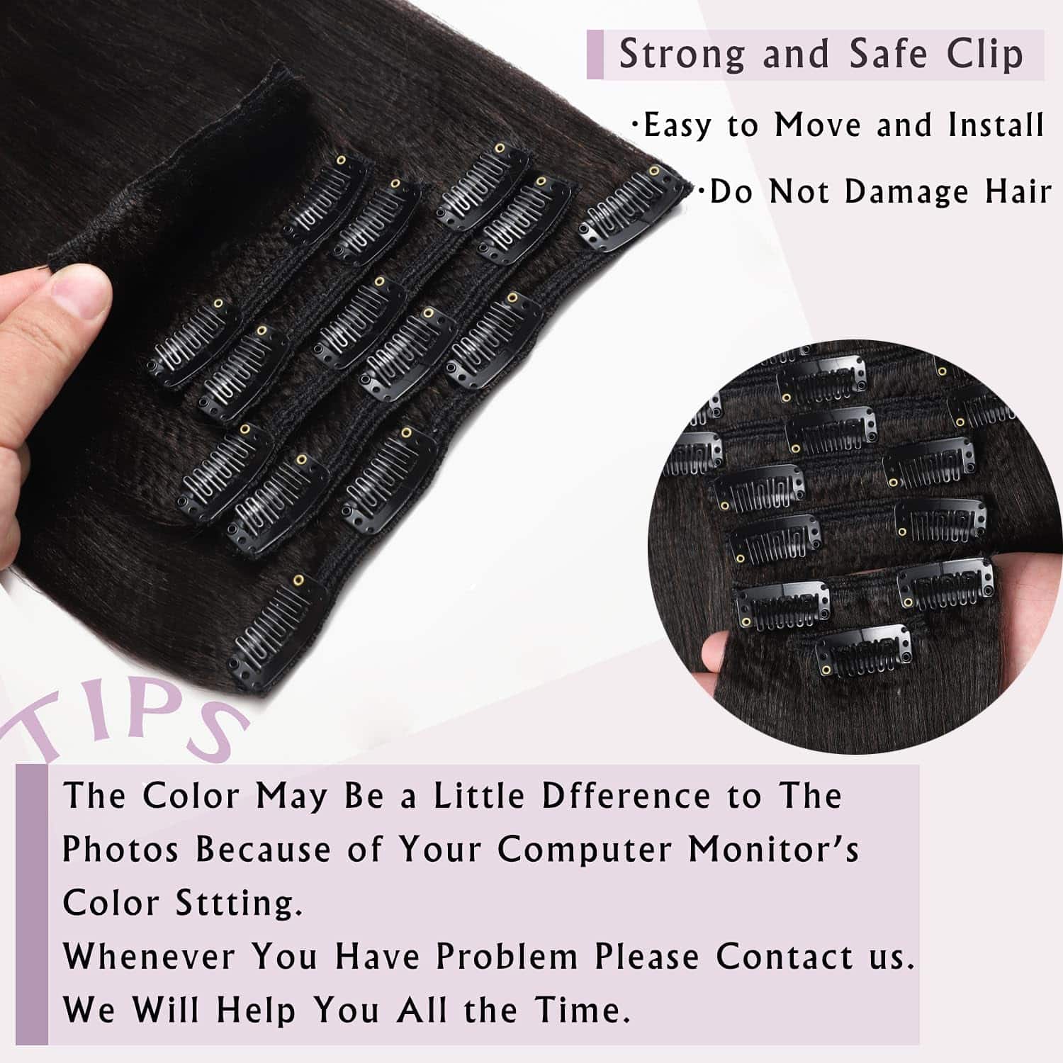 Extensiones de Cabello Clip Yaki de Anrosa de Cabello - Imagen 5