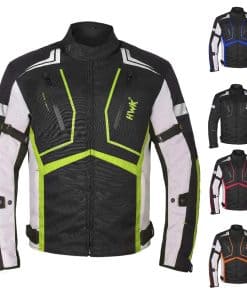 Chamarra de moto HWK Scorpion para -Verde de gran visibilida