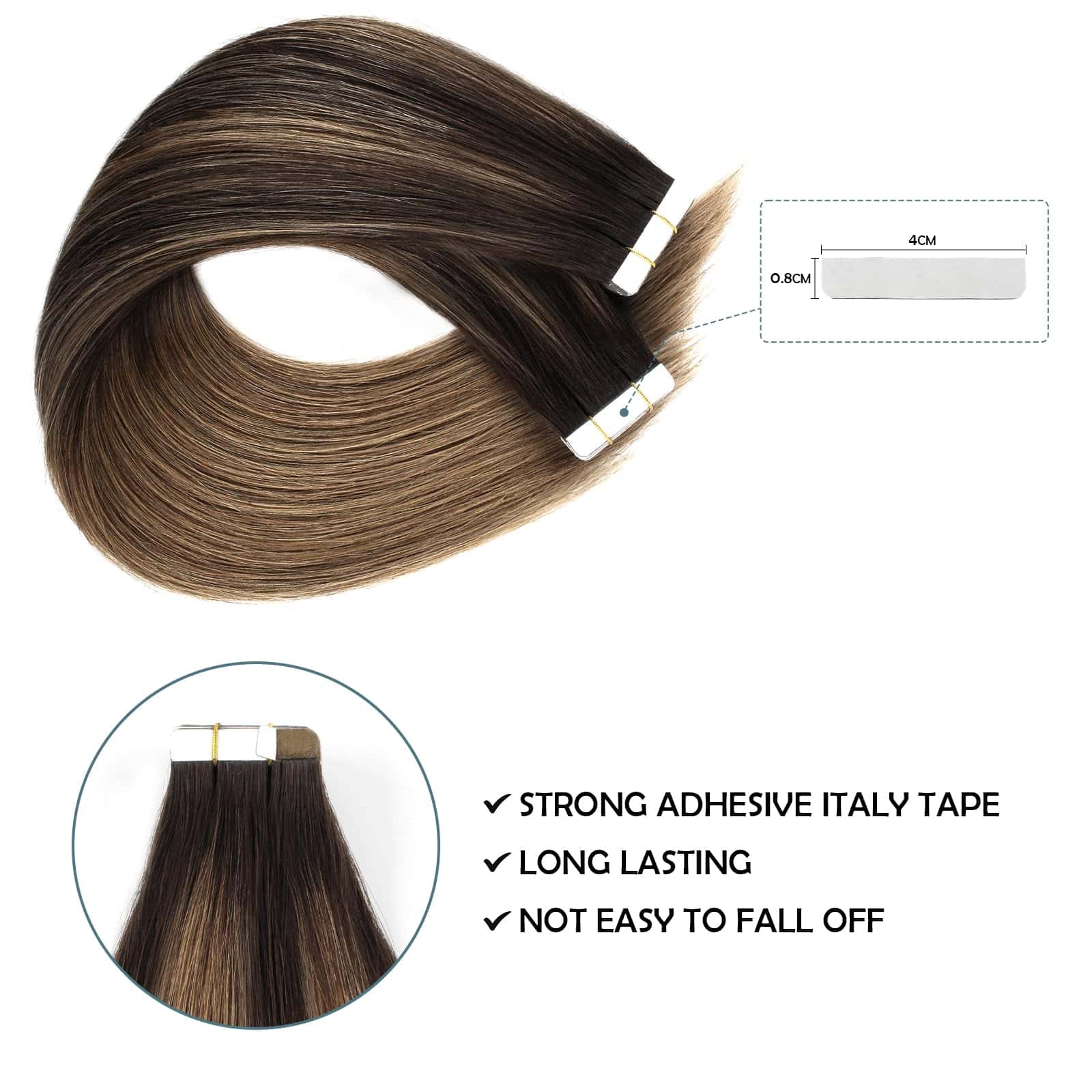 Extensiones de Cabello Tape in Remy Hair Ombre Balayage de - Imagen 5