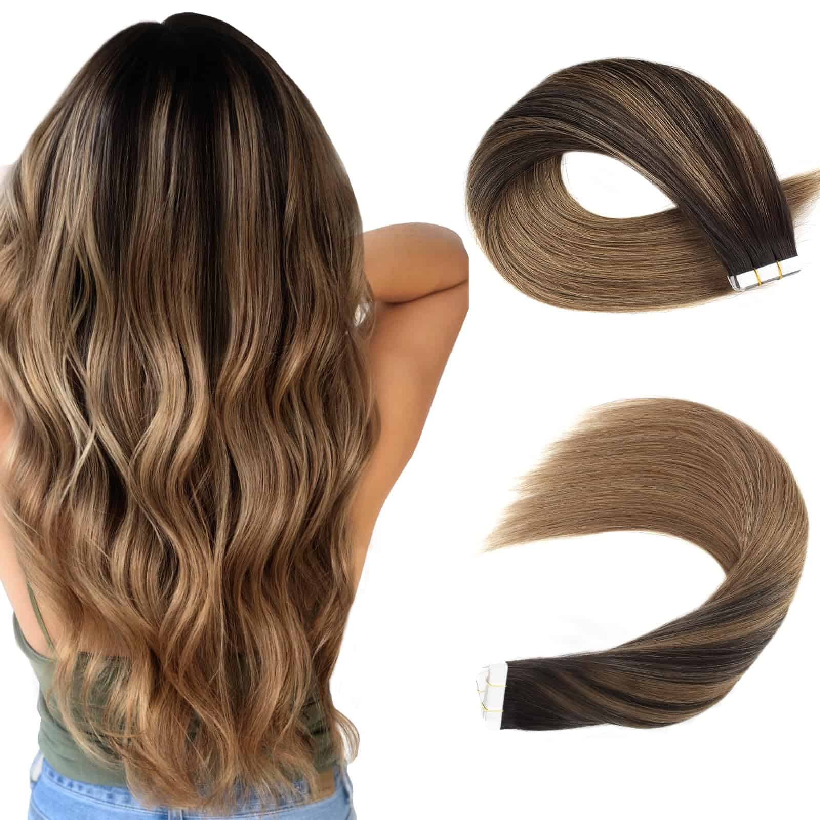 Extensiones de Cabello Tape in Remy Hair Ombre Balayage de