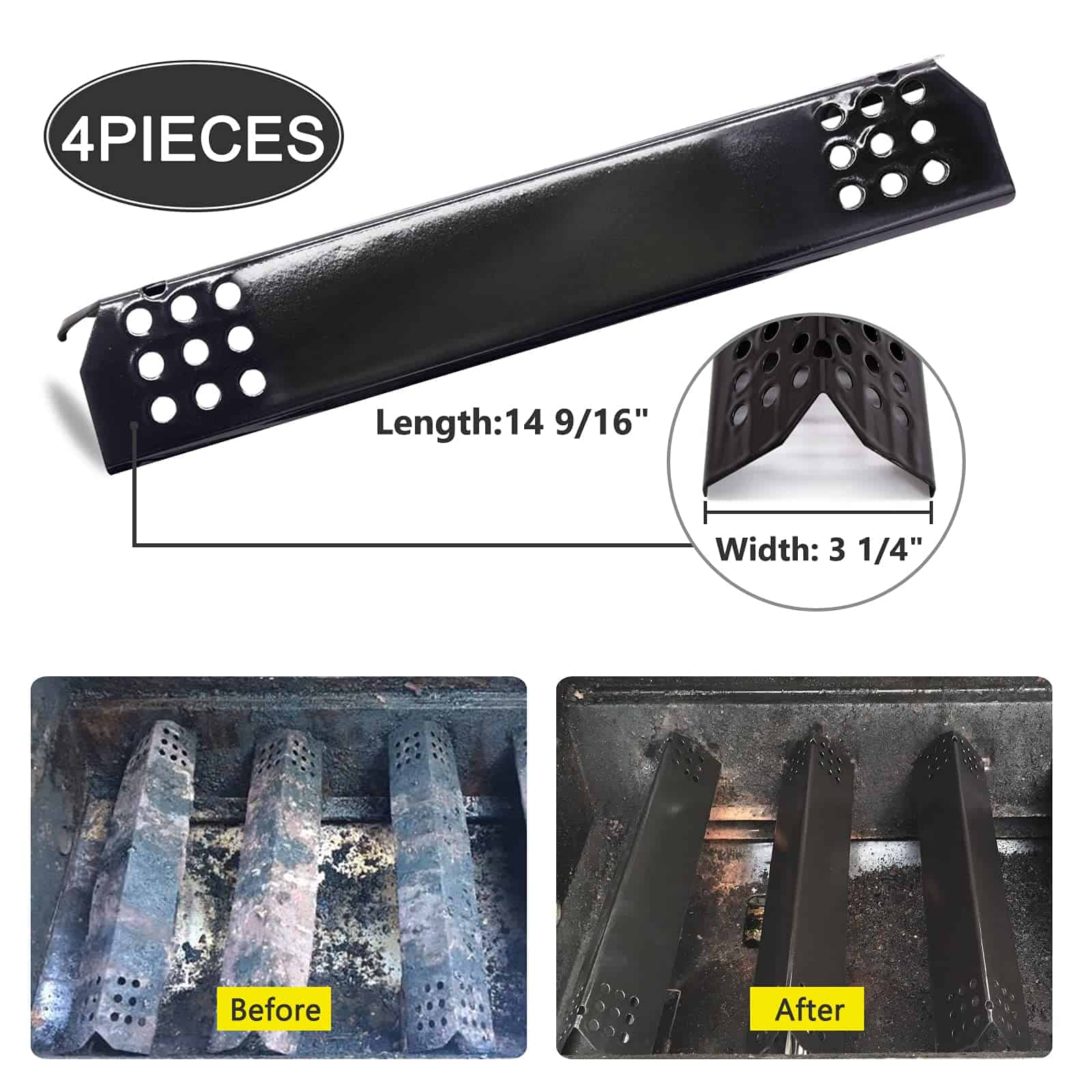 4 Piezas Protectores de Llamas para Grill Master 720-0697, - Imagen 3