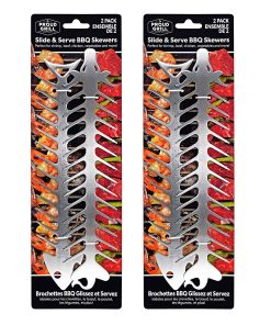 Brochetas BBQ Proud Grill Slide & Serve - Juego de 4