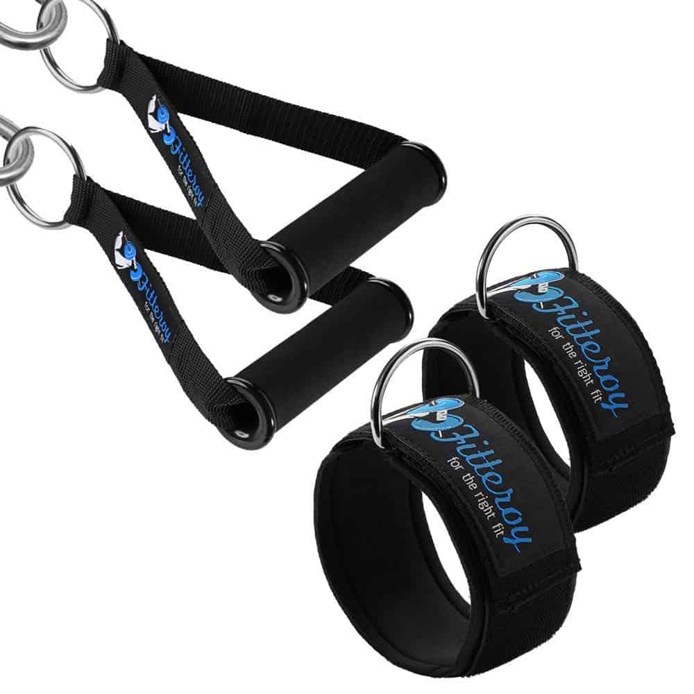 Set de Manijas y Correas de Tobillo para Máquina de Cable -