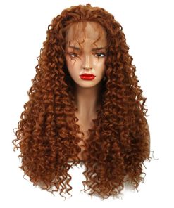 Pelucas de encaje sintético largo afro rizado para mujeres