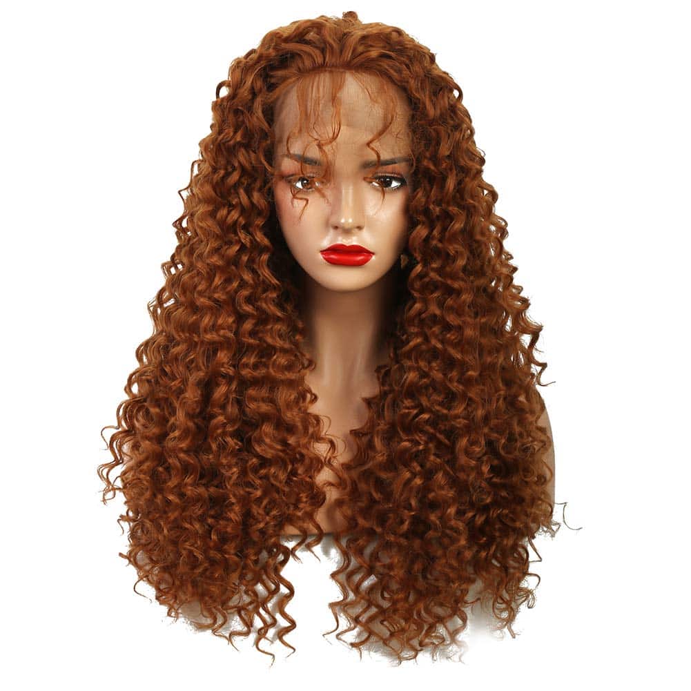 Pelucas de encaje sintético largo afro rizado para mujeres