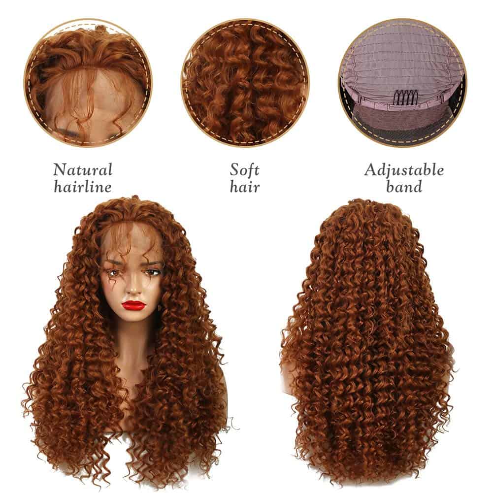 Pelucas de encaje sintético largo afro rizado para mujeres - Imagen 5