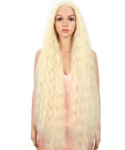 Pelucas Largas 41" Onduladas con Encaje Frontal de Estilo